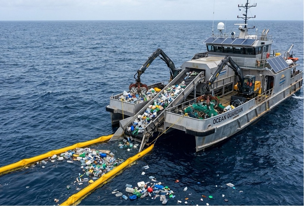Ocean cleanup vessel